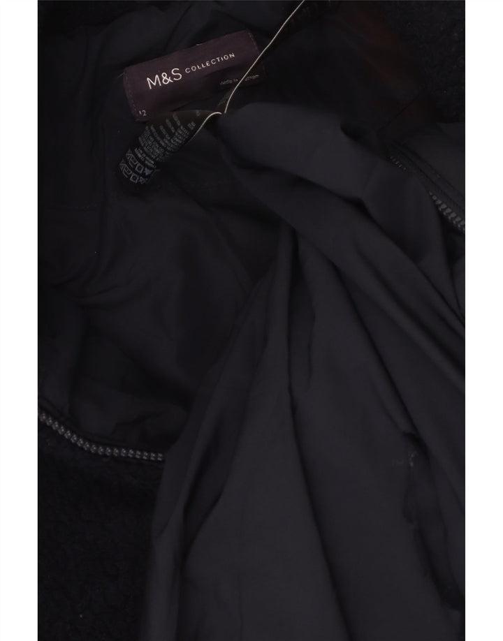 Cappotto da donna Marks & Spencer UK 12 medio blu navy in poliestere