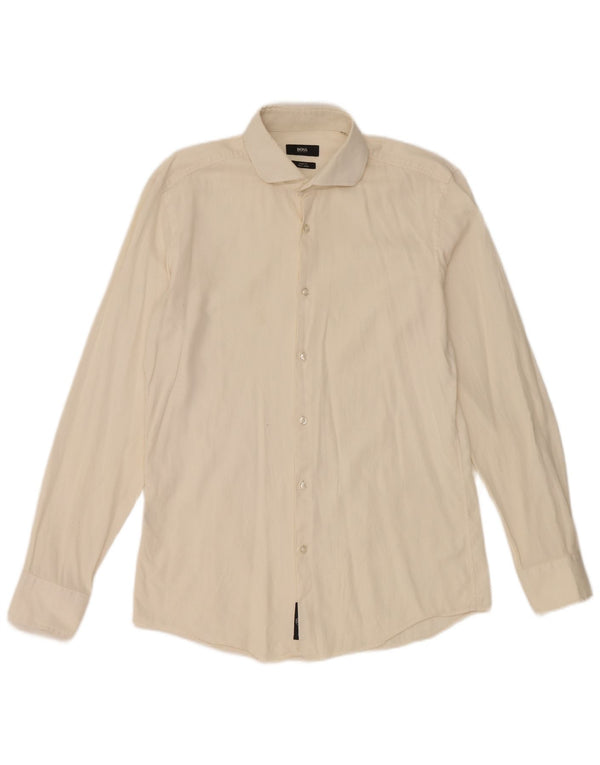 Camicia slim fit da uomo Hugo Boss EU 40 bianco medio
