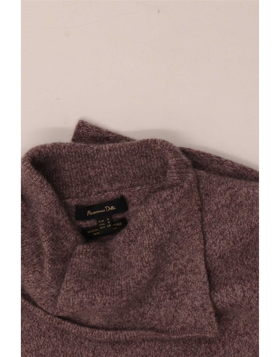 Maglione maglione da donna a collo alto Massimo Dutti UK 10 piccolo marrone screziato