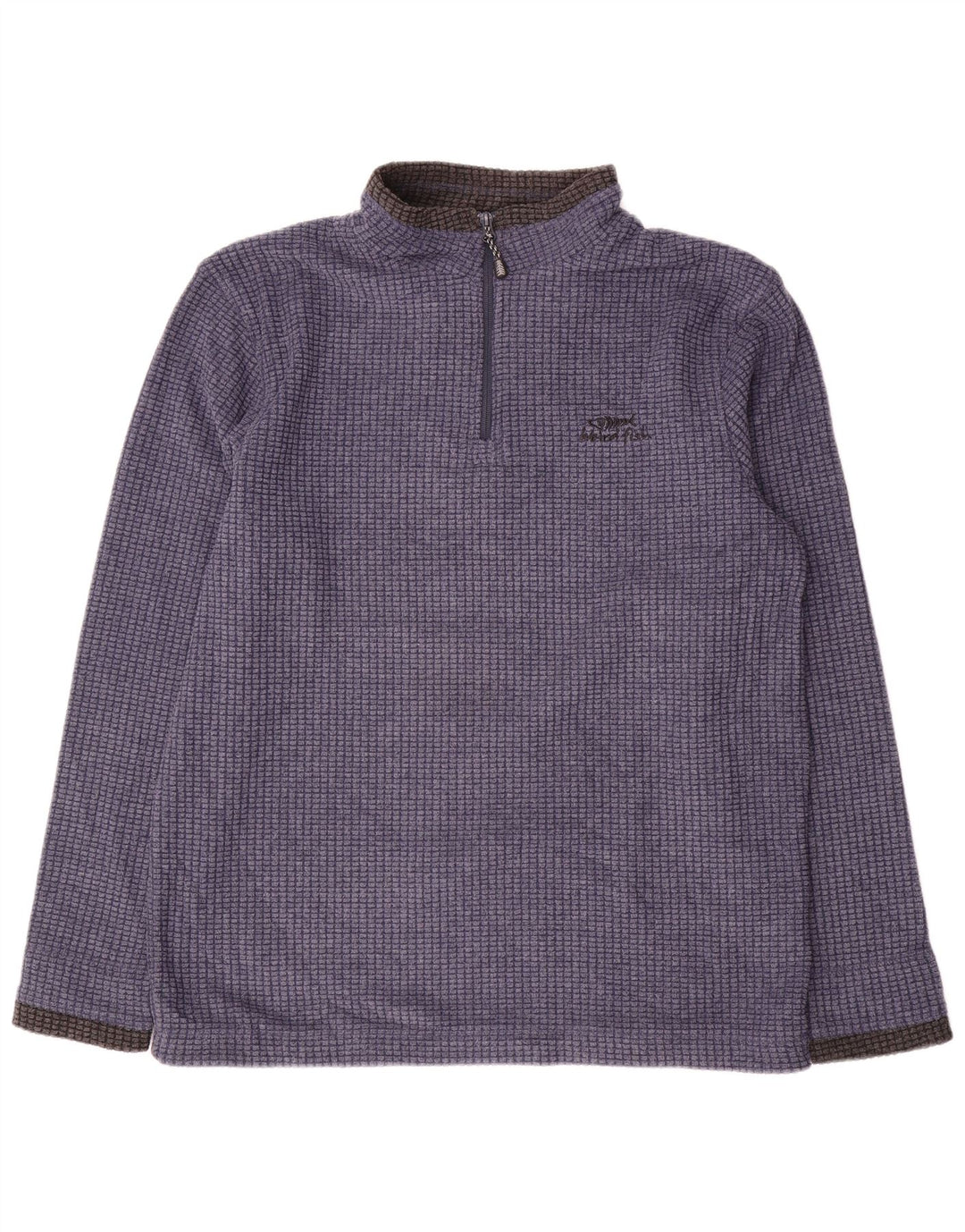Maglione in pile da uomo con zip e collo Weird Fish, grande, in poliestere color block blu