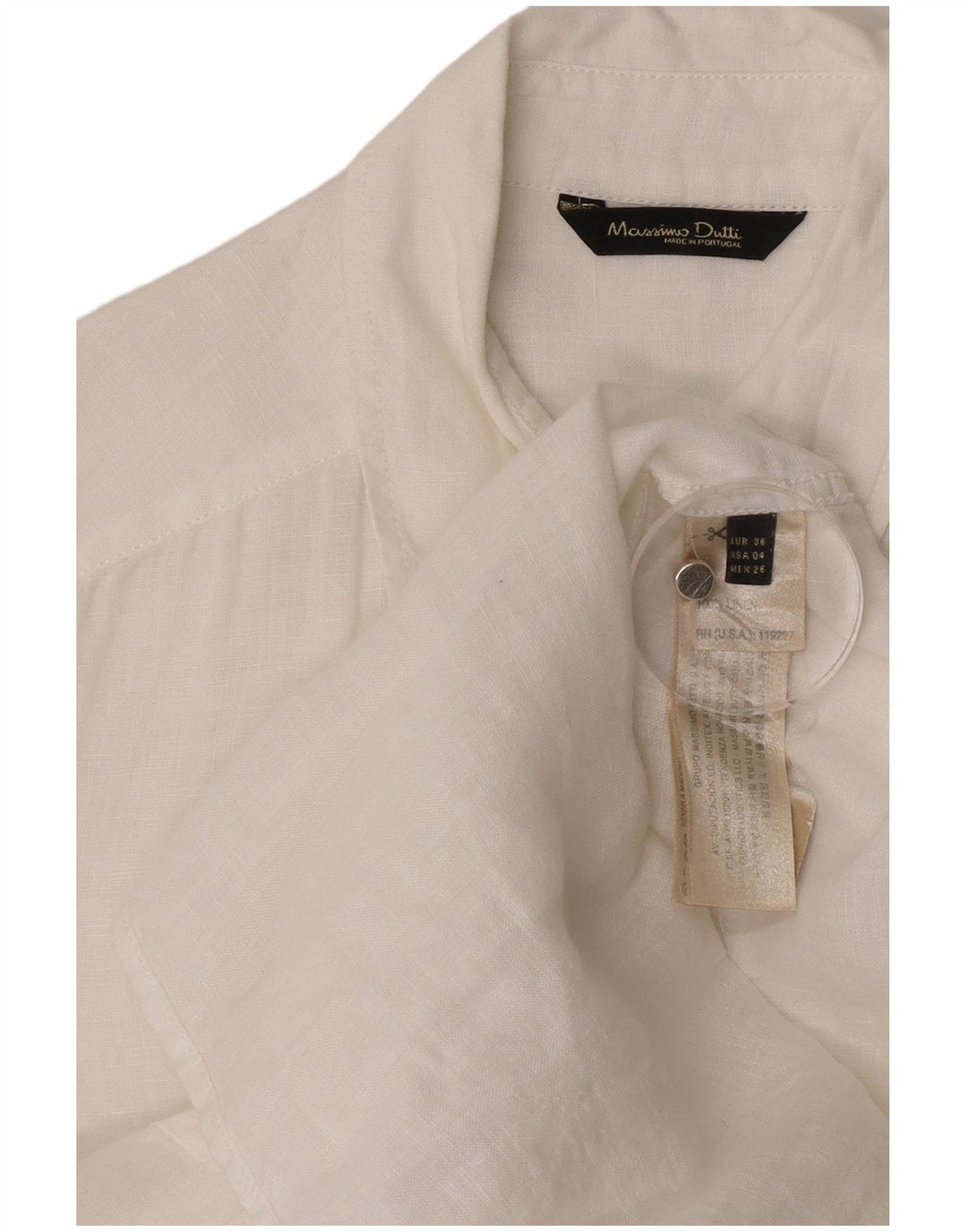Camicia oversize da donna Massimo Dutti EU 36 XS Lino bianco
