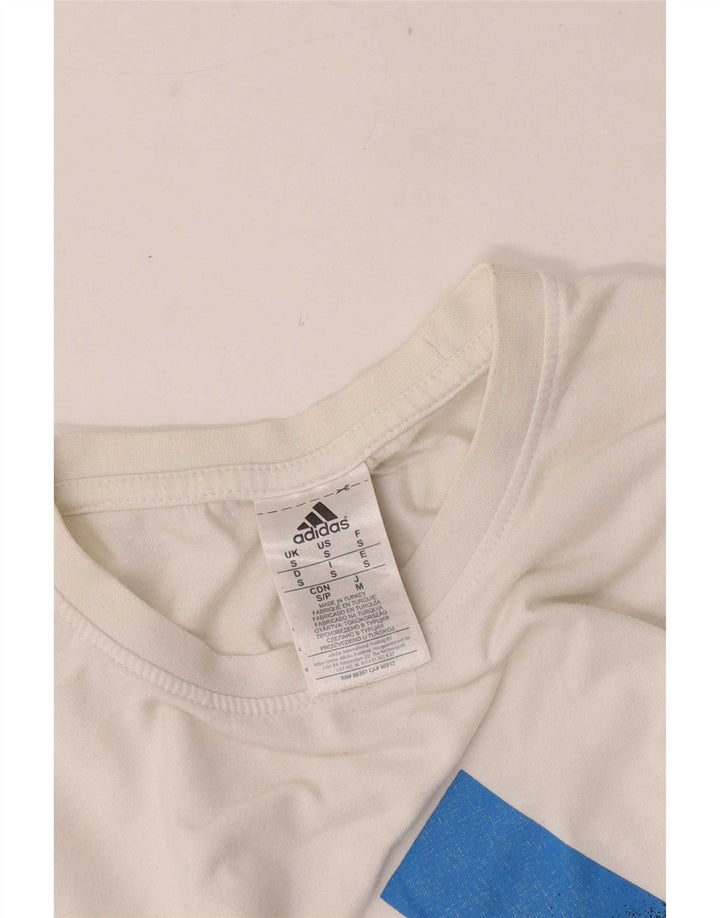 T-shirt grafica da uomo Adidas Top piccola in cotone bianco