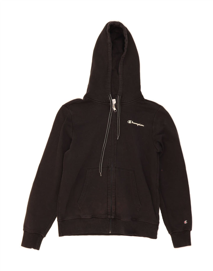 CHAMPION Boys Zip Hoodie Sweater 11-12 Years Large Black Vintage Champion and Second-Hand Champion from Messina Hembry 