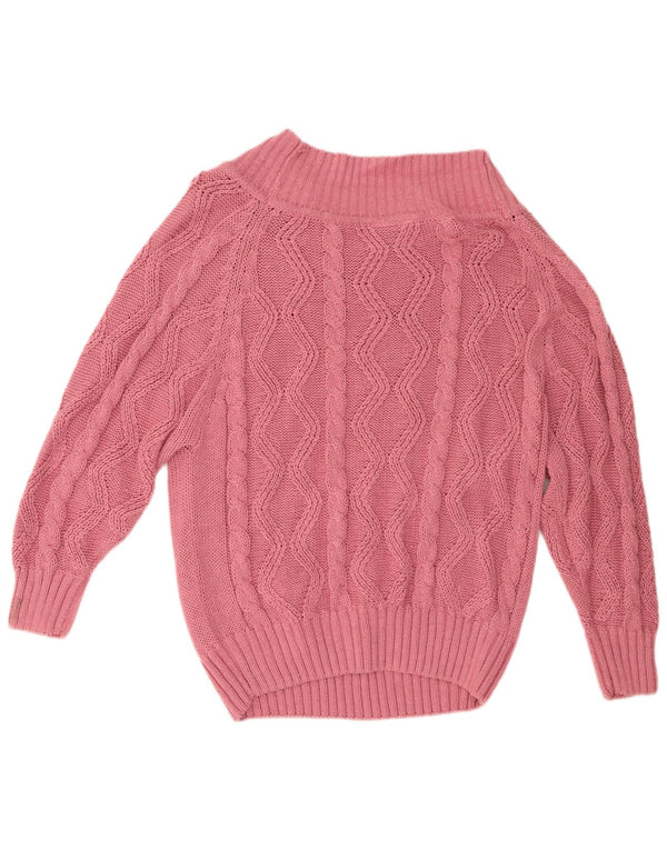 Maglione vintage da donna con scollo a barca IT 52 2XL Ramie rosa