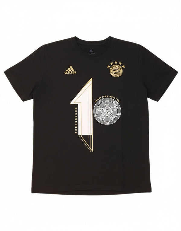 Adidas Uomo FC Bayern Monaco T-shirt grafica Top Large in cotone nero