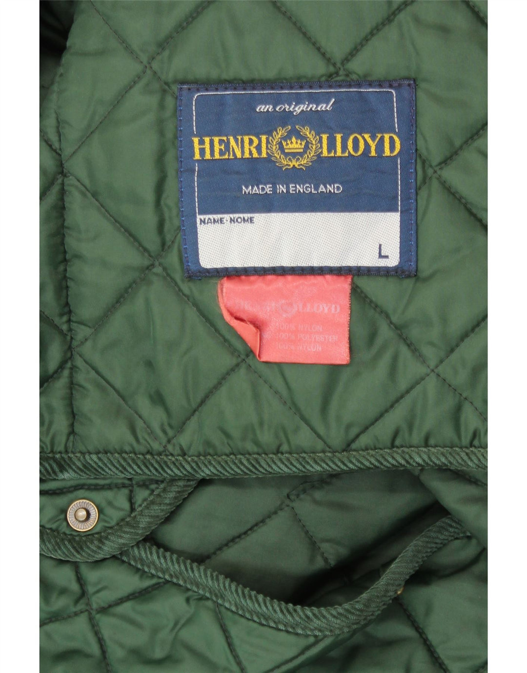 Giacca trapuntata da uomo Henri Lloyd UK 40 Large Green Nylon
