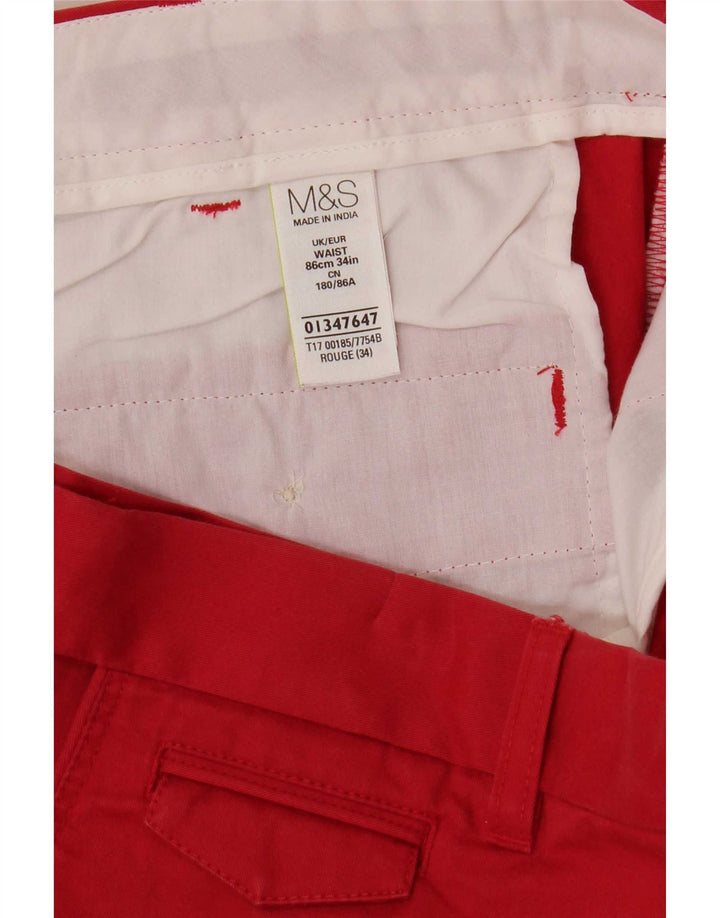Pantaloncini chino da uomo Marks & Spencer W34 grandi in cotone rosso