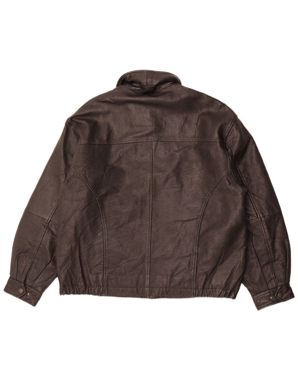 Giacca in pelle vintage da uomo UK 40 grande in pelle nera