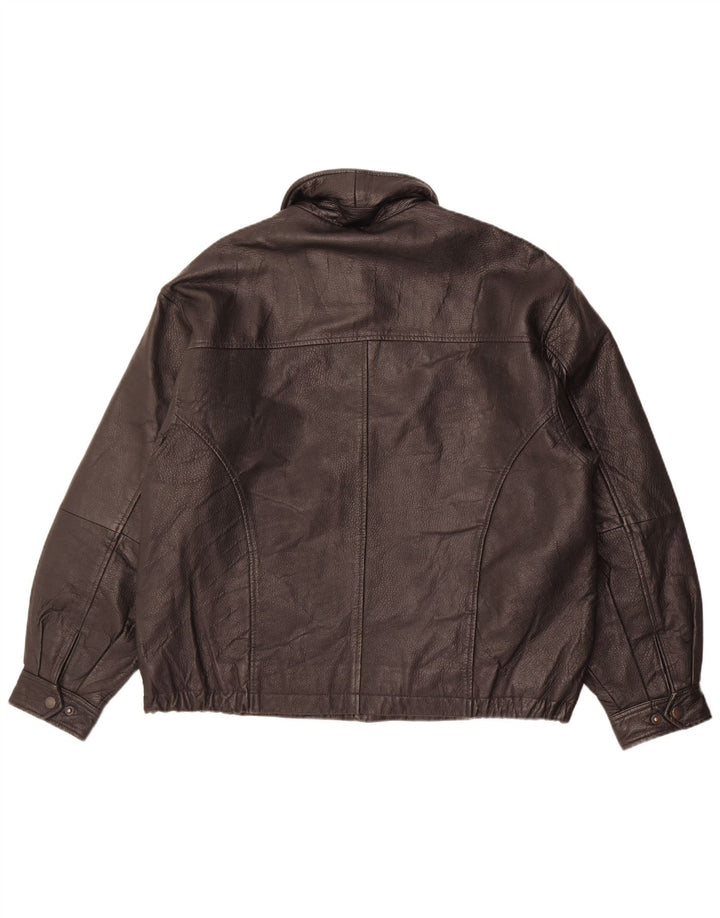 Giacca in pelle vintage da uomo UK 40 grande in pelle nera