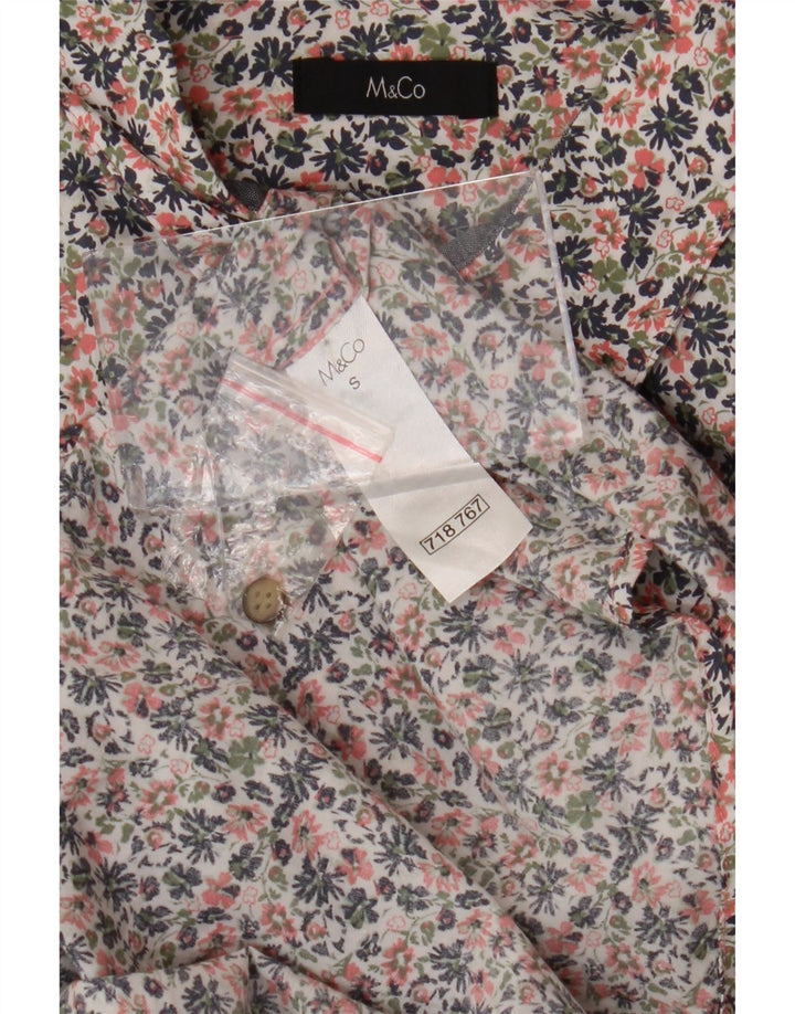 Camicia a maniche corte da uomo M&Co piccola in cotone floreale multicolore