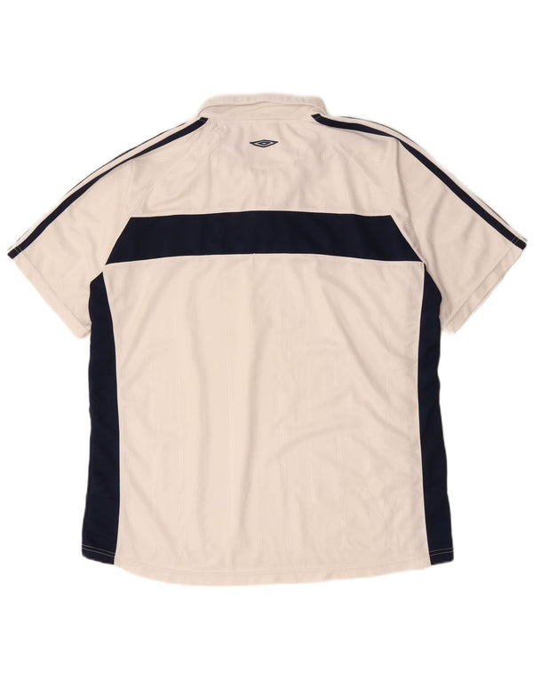 Polo da uomo UMBRO XL in poliestere color block bianco