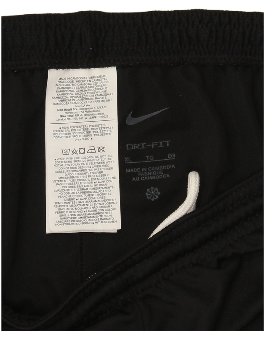 Pantaloncini sportivi Nike Dri Fit da uomo XL in poliestere nero
