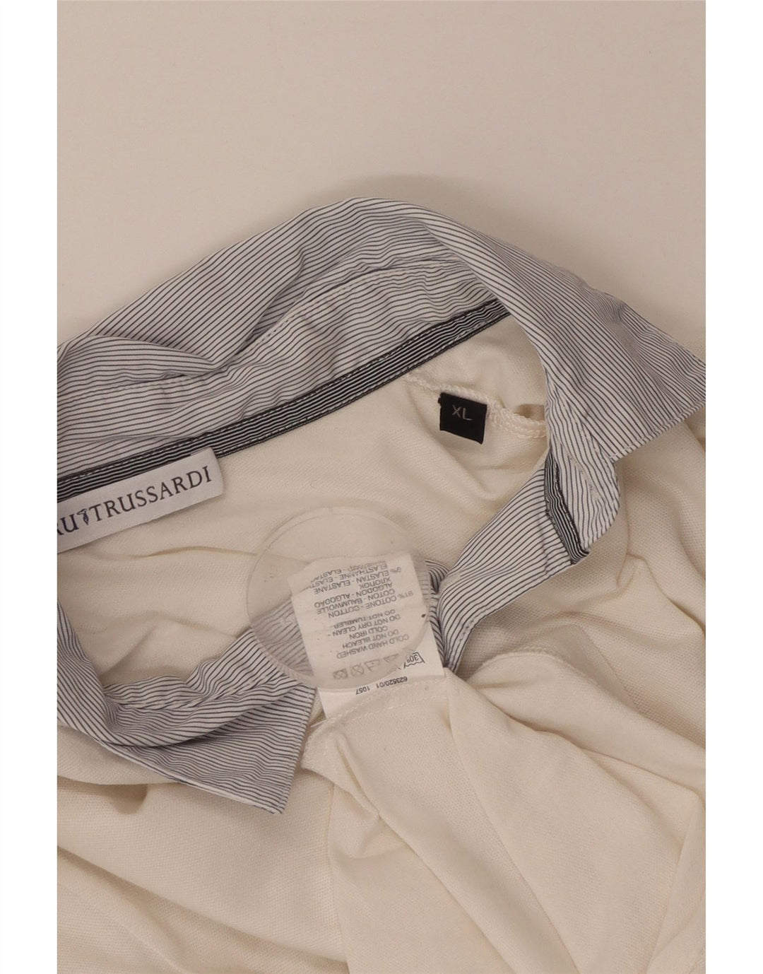 Polo da rugby da donna a maniche lunghe TRUSSARDI UK 18 XL in cotone bianco