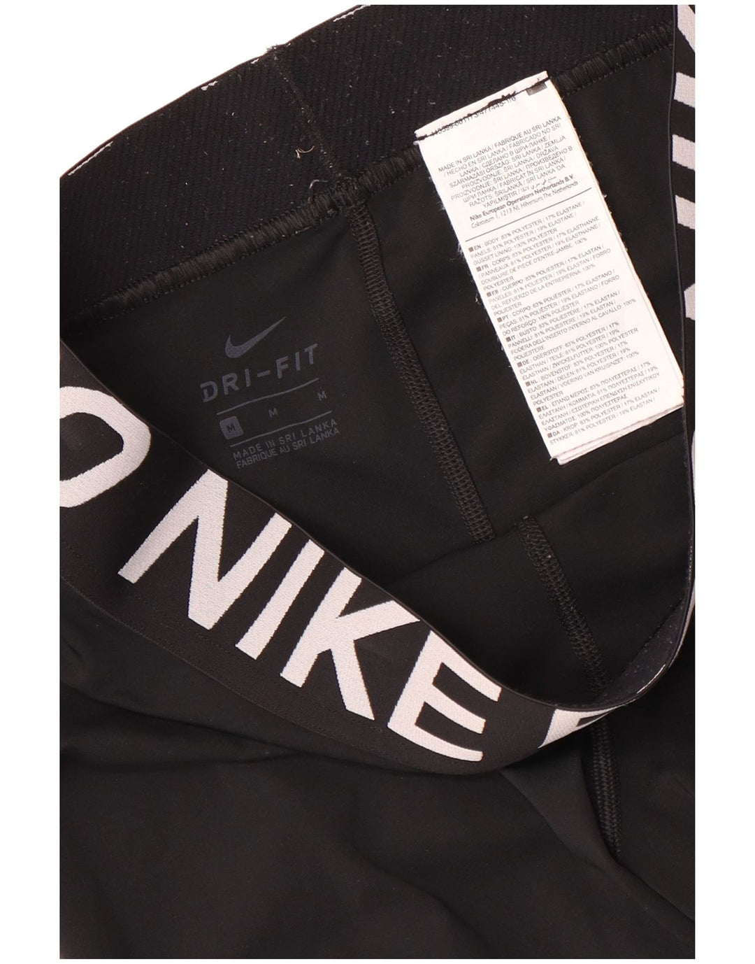Leggings Nike Dri Fit Graphic Capri da donna UK 12 medio nero poliestere