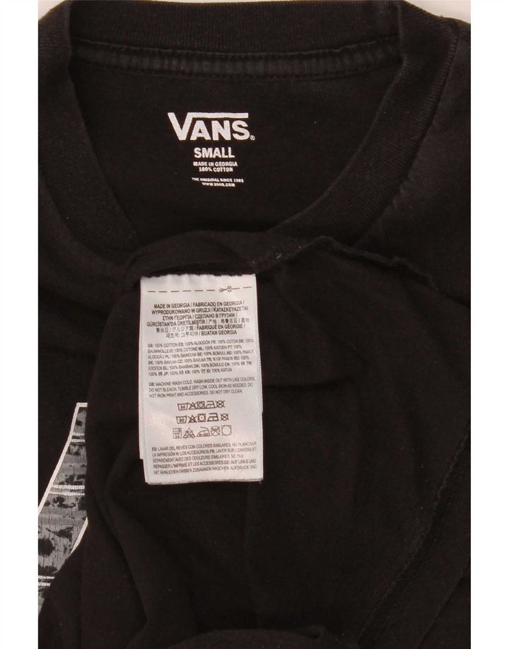 Maglietta grafica da uomo Vans a maniche lunghe piccola in cotone nero