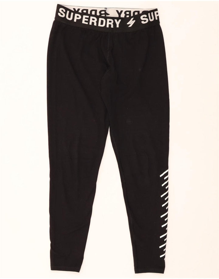 Leggings grafici da donna SUPERDRY UK 12 medio nero