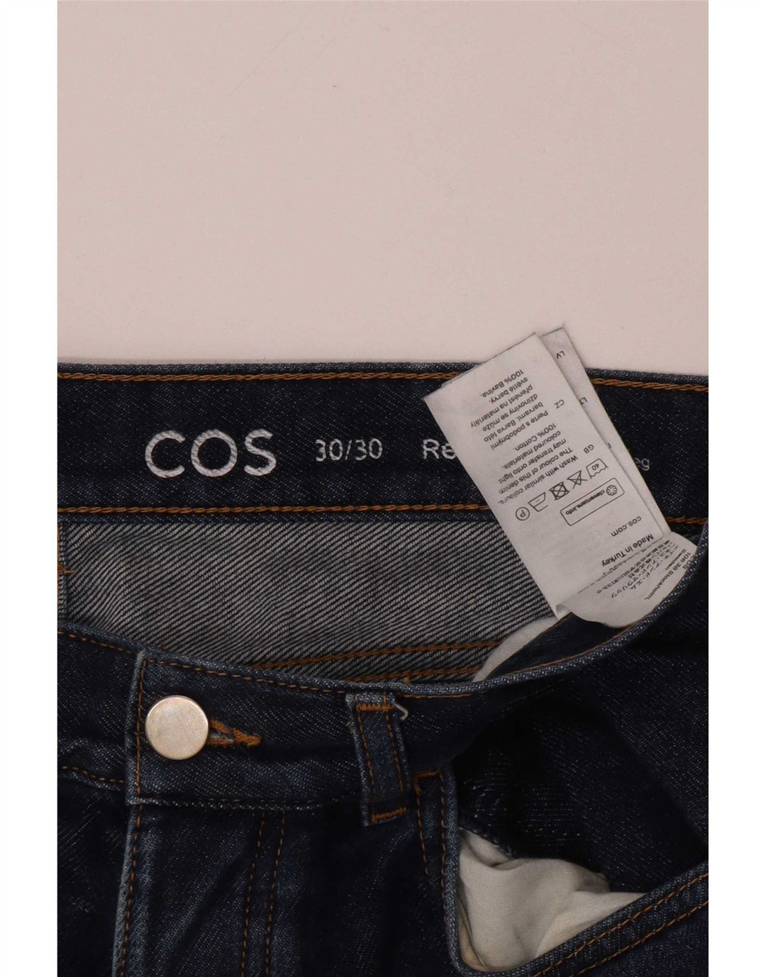 Jeans dritti regolari da uomo Cos W30 L28 cotone blu navy