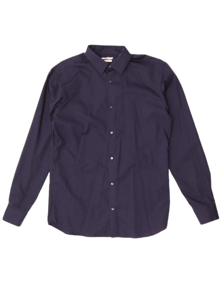 Camicia da uomo Regular Fit Jack & Jones in cotone blu navy medio
