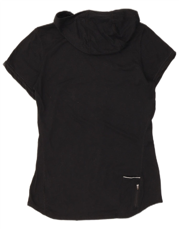 T-shirt con cappuccio Nike Dri Fit da donna, taglia UK 10, piccola, nera, in poliestere