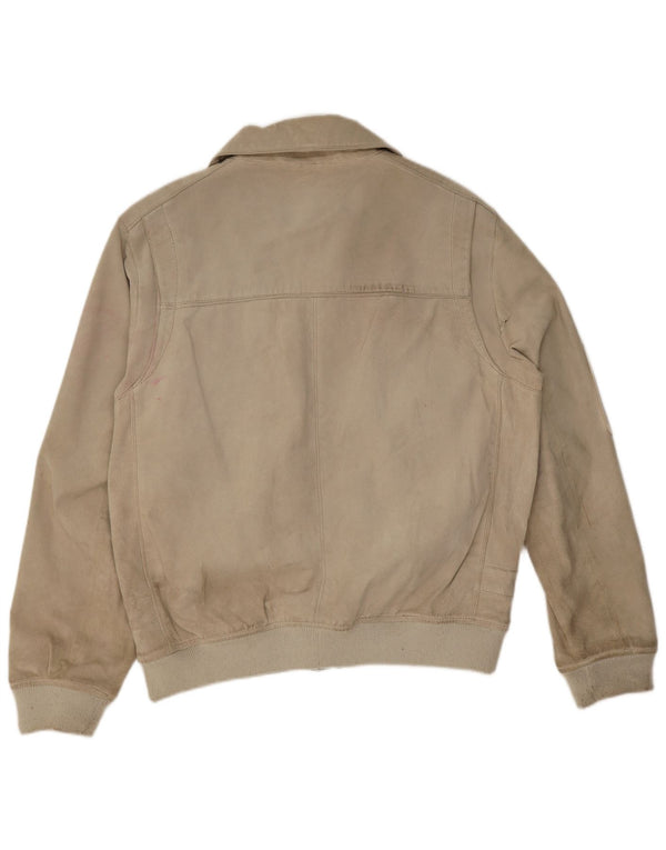 Giubbotto bomber in pelle scamosciata da uomo Heine UK 44 2XL Pelle beige