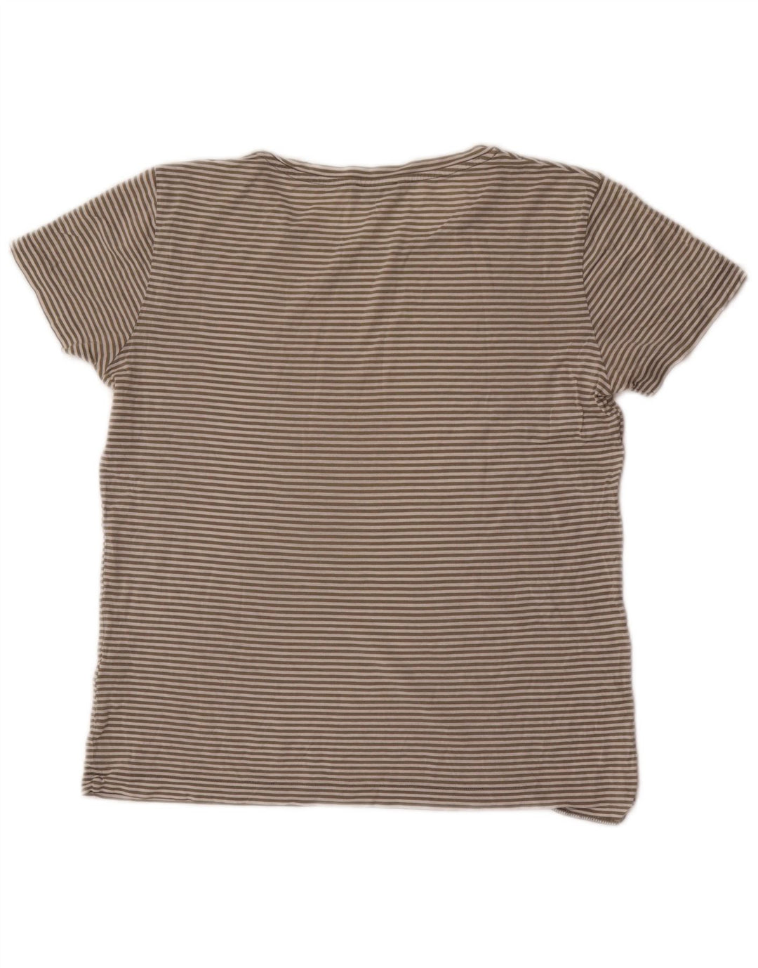 T-shirt Cos da donna Top UK 14 Cotone a righe grigio medio