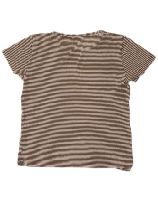 T-shirt Cos da donna Top UK 14 Cotone a righe grigio medio