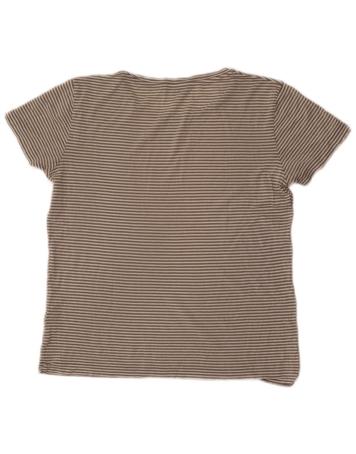 T-shirt Cos da donna Top UK 14 Cotone a righe grigio medio