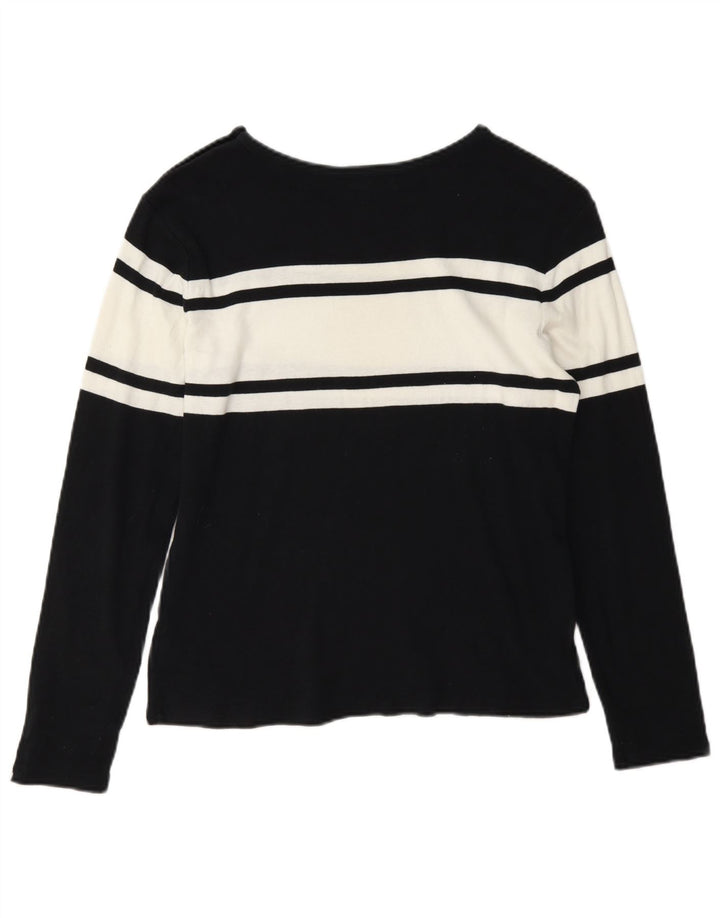 Top da donna a maniche lunghe Chaps UK 14 Large in cotone color block blu navy
