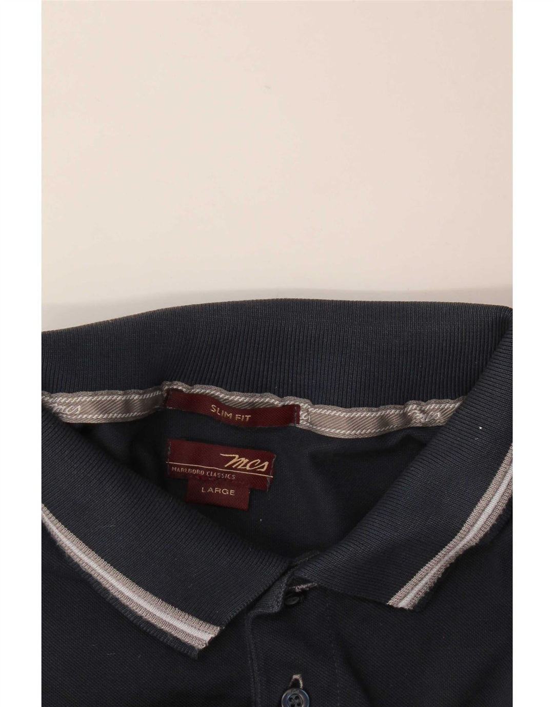 Polo da uomo slim fit Marlboro Classics grande blu navy
