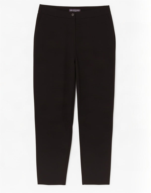 Marks & Spencer Womens Tapered Casual Trousers UK 12 Medium W30 L28 Black