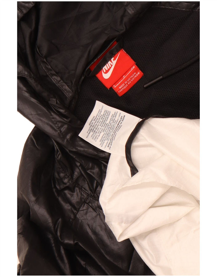 Giacca antipioggia oversize con cappuccio da donna Nike UK 10 Small Black Colourblock