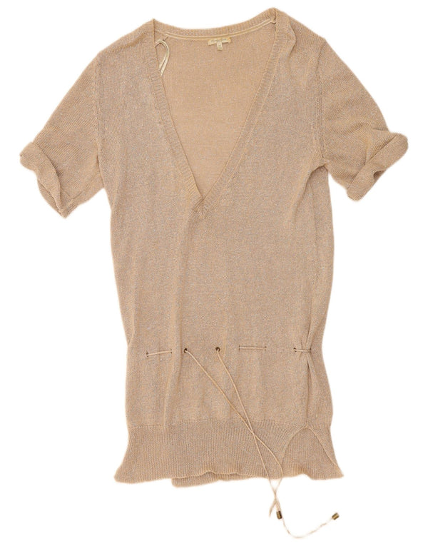 Abito maglione da donna Massimo Dutti UK 14 Lino screziato beige medio