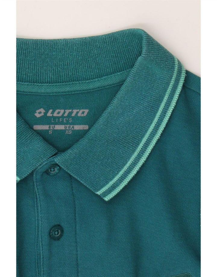 Polo da uomo Lotto piccola a righe turchesi