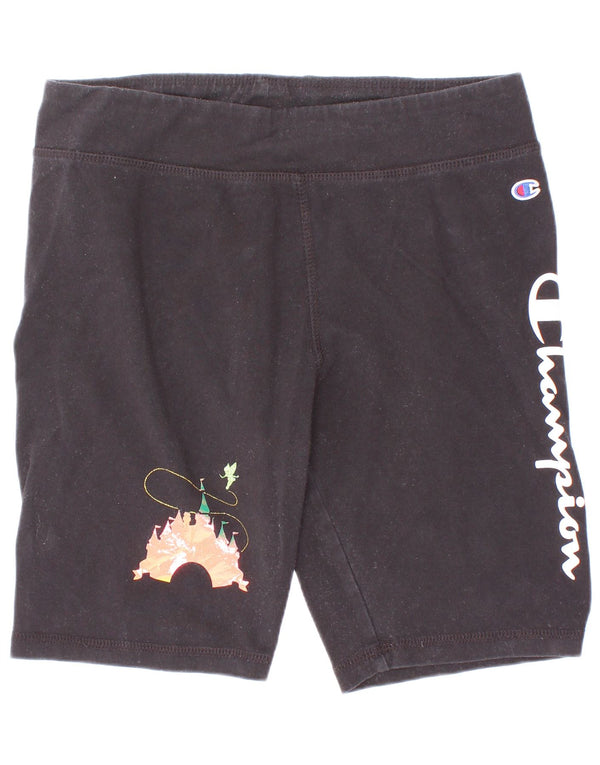 Pantaloncini sportivi grafici per ragazze Champion 11-12 anni grandi in cotone nero