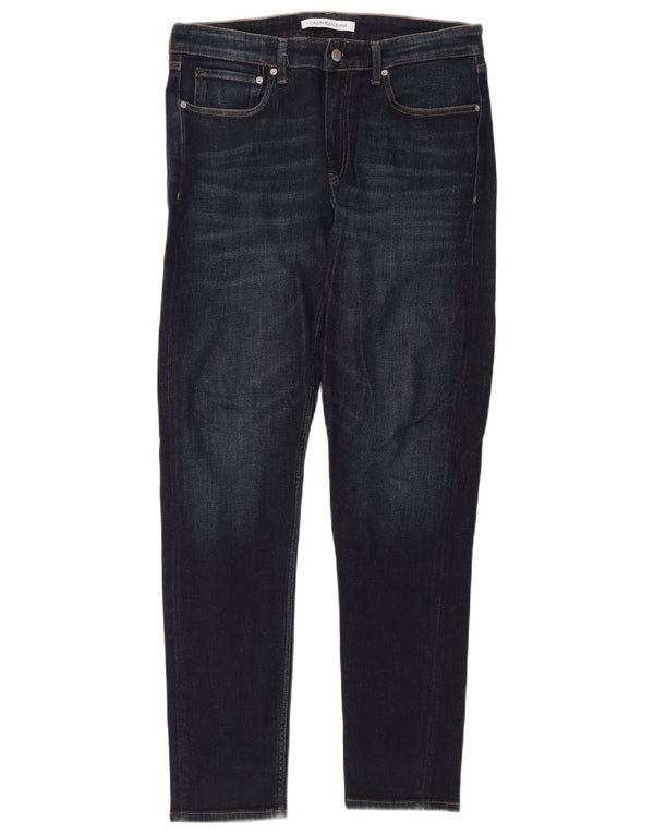 Jeans skinny da uomo Calvin Klein W32 L32 cotone blu navy