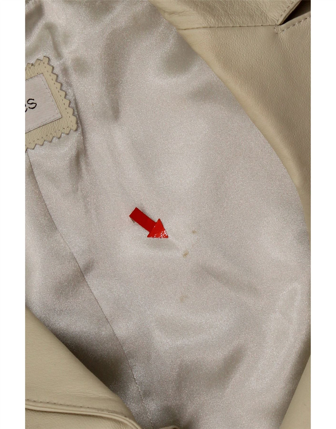 Cappotto in pelle vintage da donna UK 12 Pelle beige media