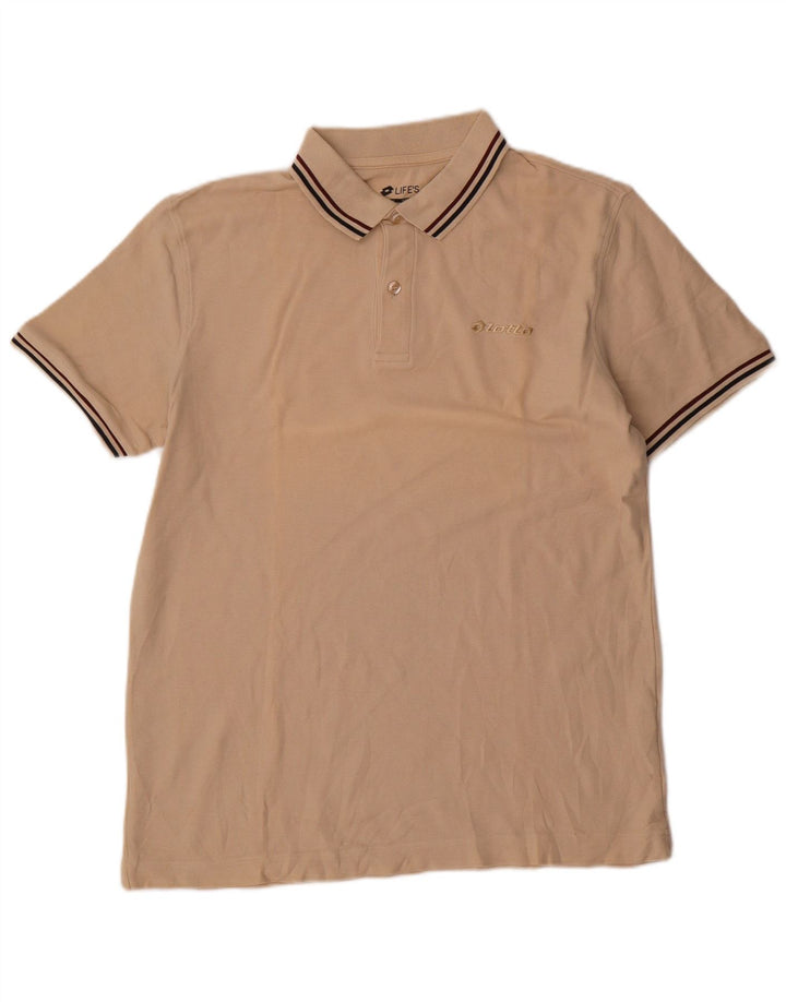 Polo da uomo Lotto Large in cotone beige