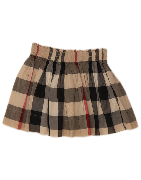 Burberry Girls Mini Skirt 7-8 Years W21 Beige Check Cotton