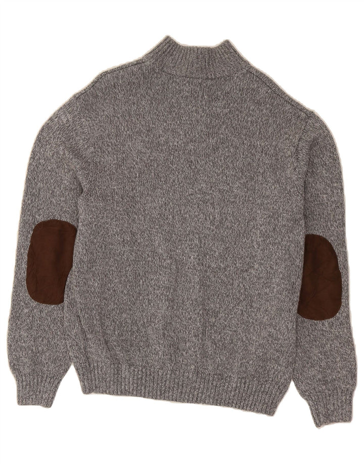 CHAPS Mens Button Neck Jumper Sweater XL Grey Flecked Cotton Classic Vintage Chaps and Second-Hand Chaps from Messina Hembry 