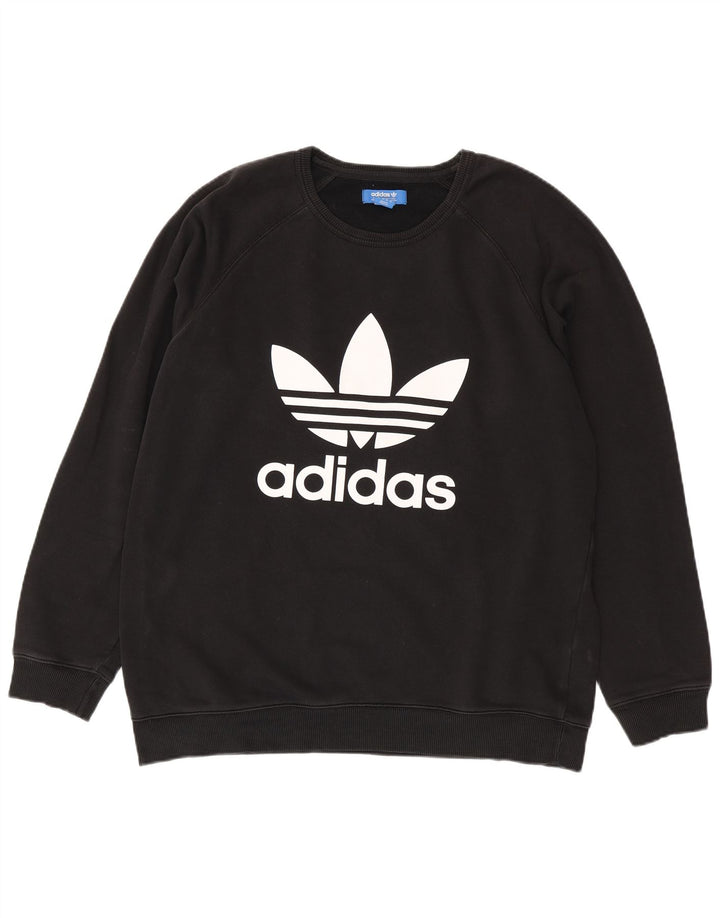 Felpa grafica da uomo Adidas Jumper XL in cotone nero