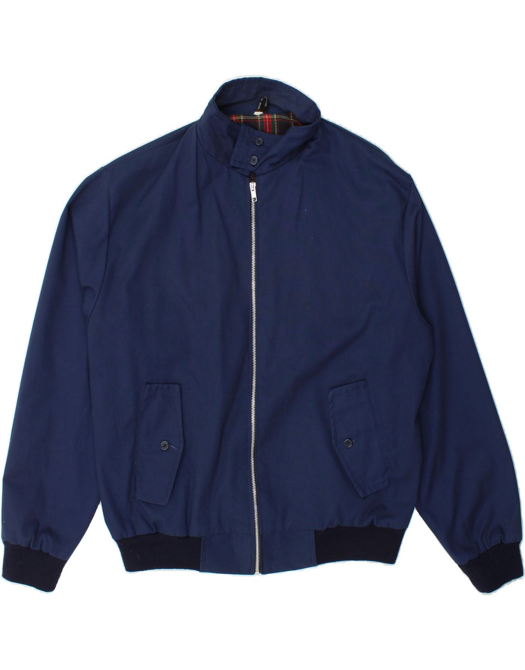 VINTAGE Mens Bomber Jacket UK 42 XL Navy Blue Polyester Vintage Vintage and Second-Hand Vintage from Messina Hembry 