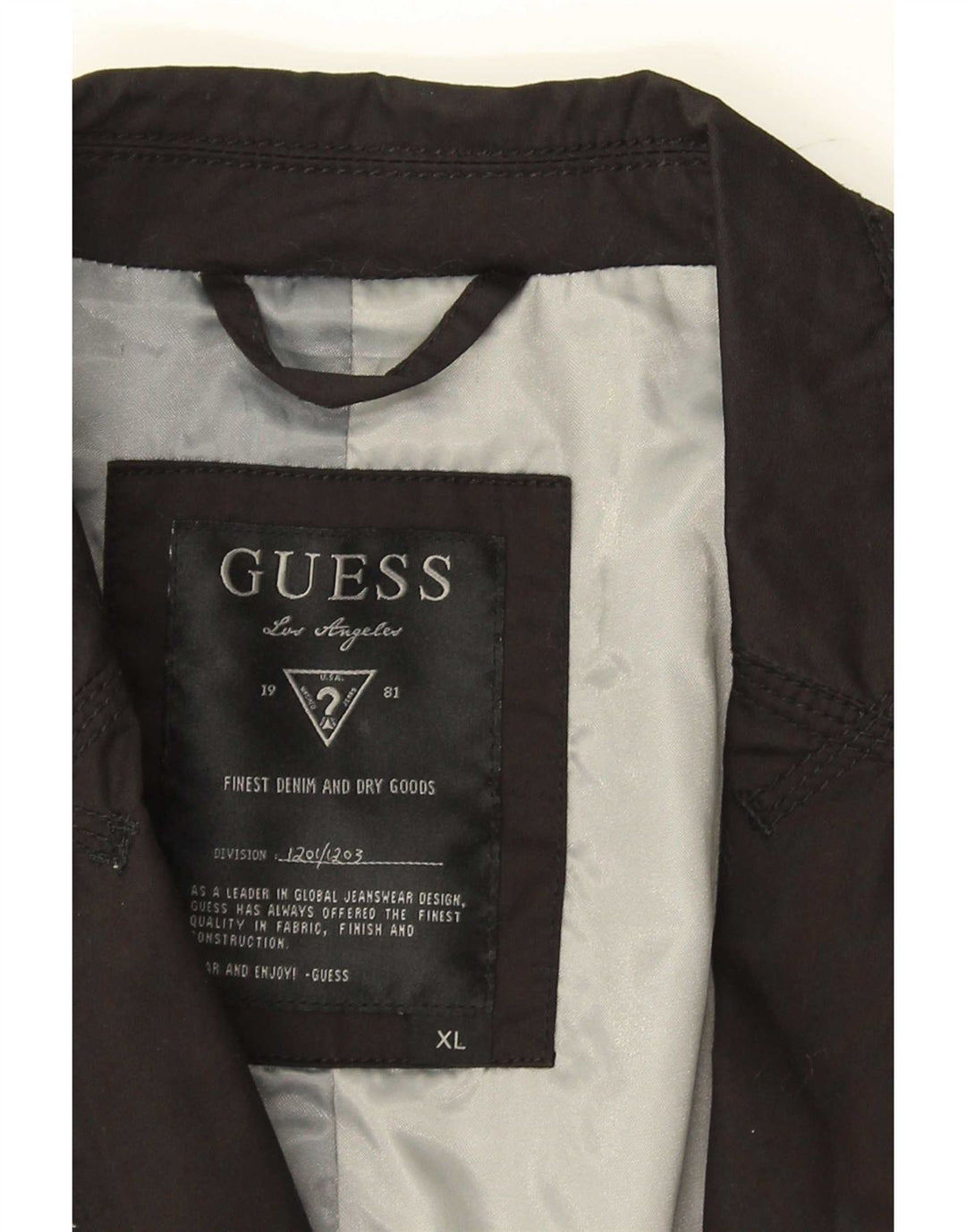 Guess Giacca blazer da uomo a 1 bottone UK 42 XL Cotone nero