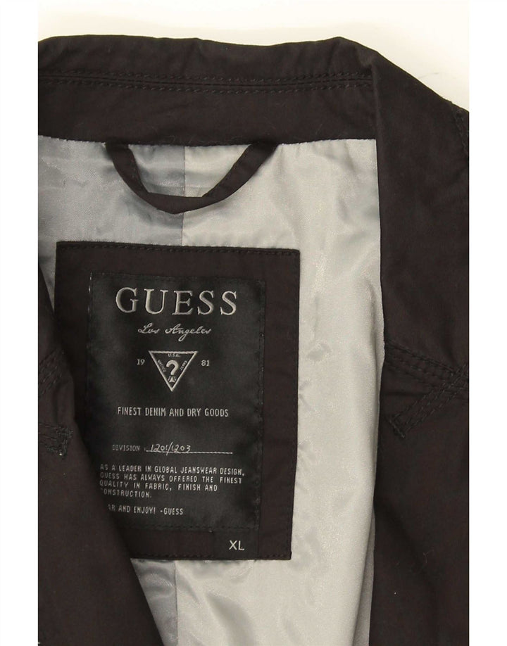 Guess Giacca blazer da uomo a 1 bottone UK 42 XL Cotone nero
