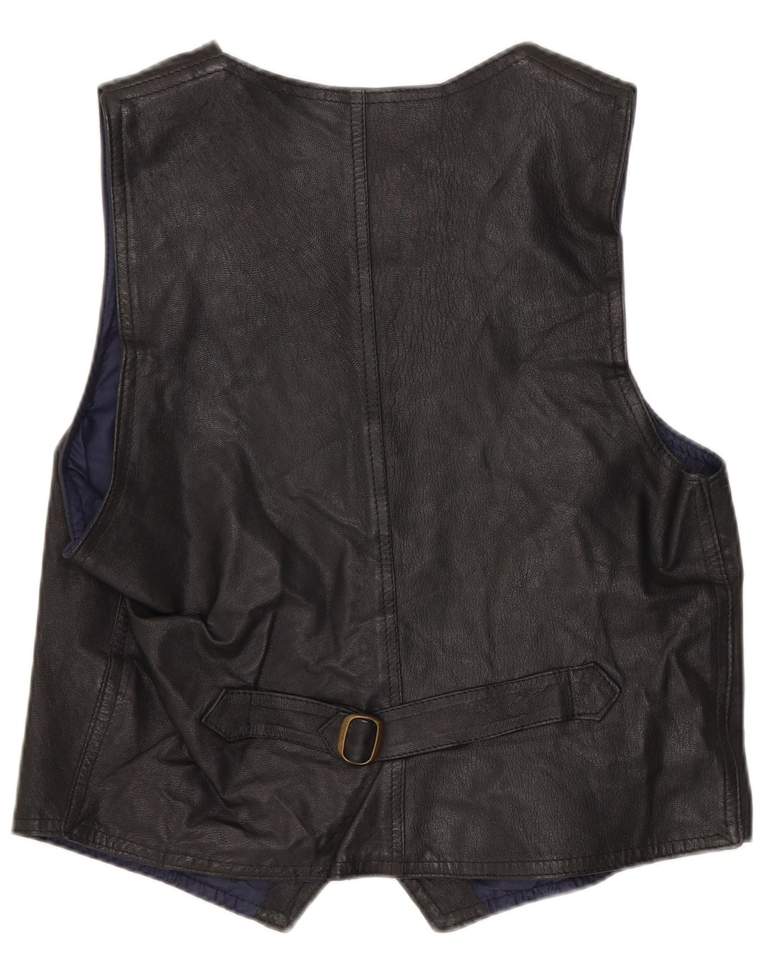 Gilet in pelle da uomo vintage in pelle nera media