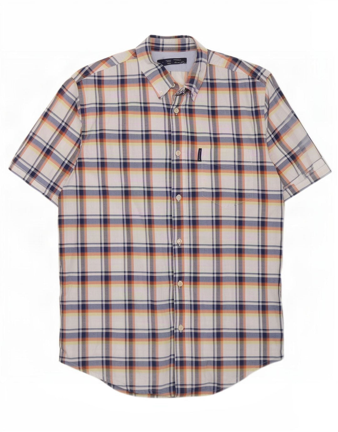 Camicia a maniche corte da uomo Ben Sherman in cotone a quadri blu grandi