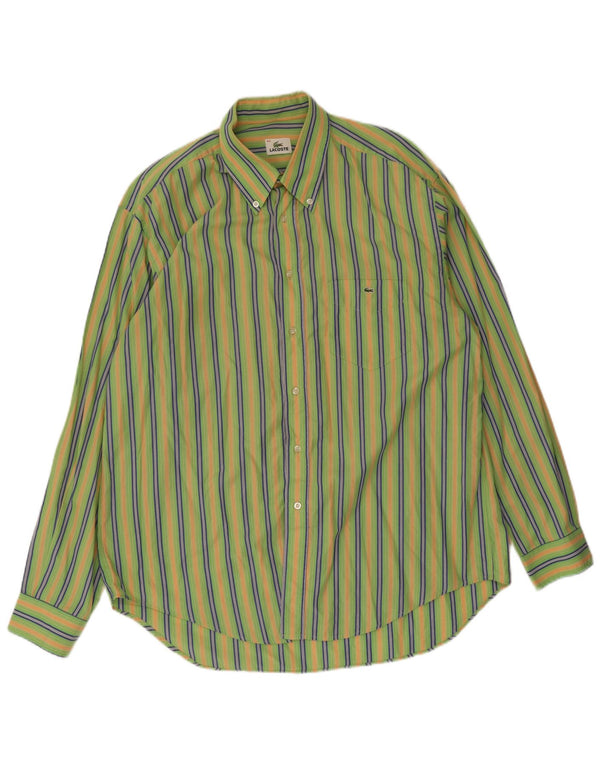 Camicia da uomo Lacoste taglia 44 XL a righe verdi