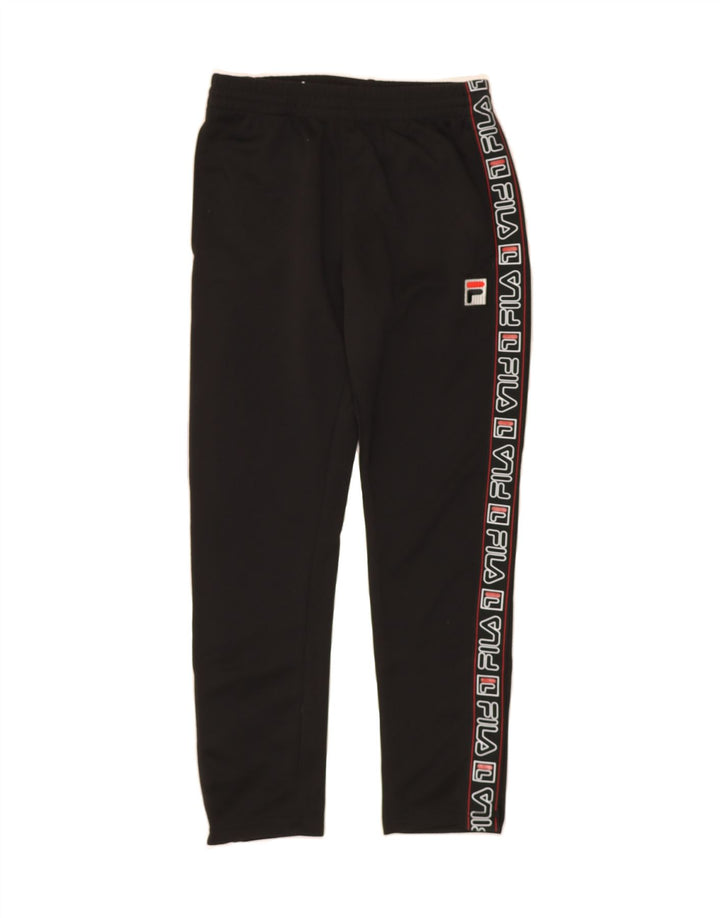 FILA Mens Graphic Tracksuit Trousers XS Black Polyester Vintage Fila and Second-Hand Fila from Messina Hembry 