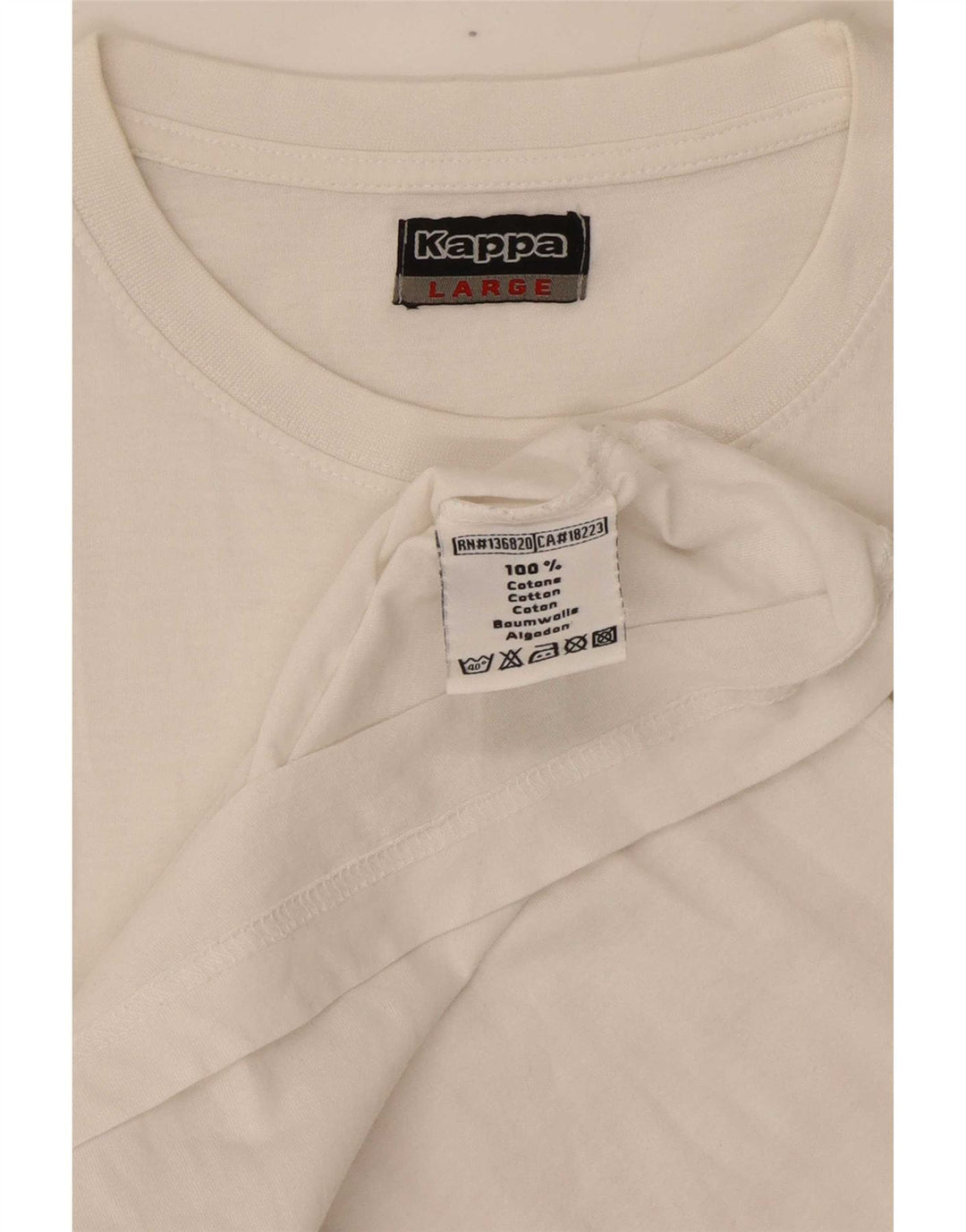 T-shirt grafica da uomo Kappa Top grande in cotone bianco