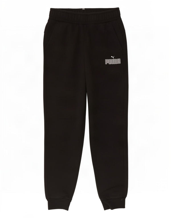 Pantaloni da tuta con grafica Puma da ragazzo, pantaloni da jogging, 13-14 anni, cotone nero