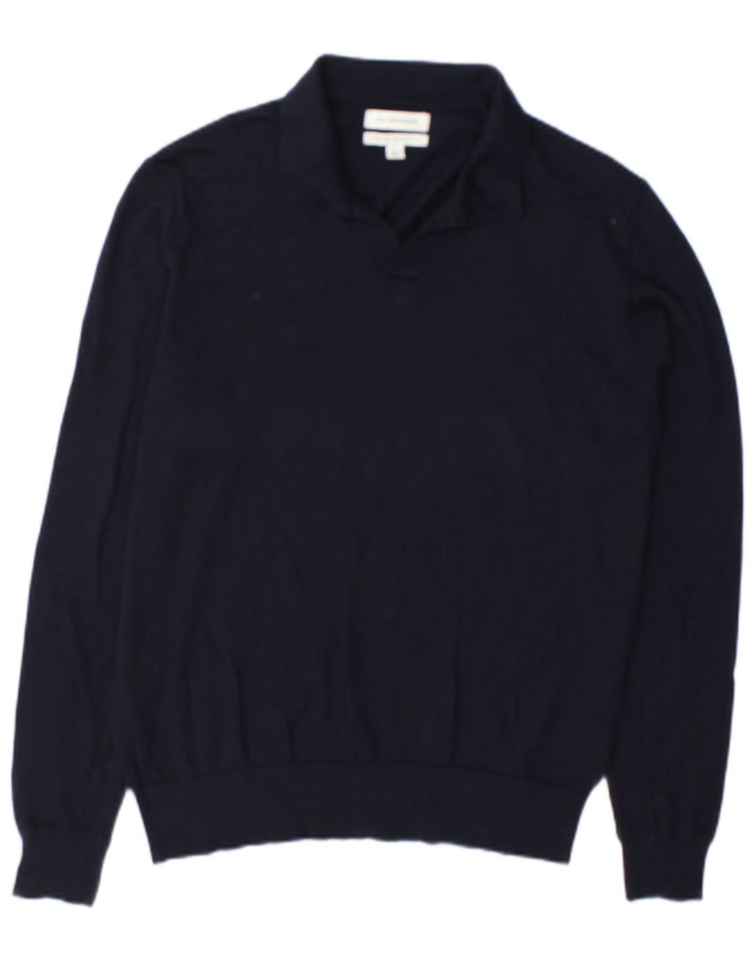 Marks & Spencer maglione da uomo con collo a polo autografo grande blu navy